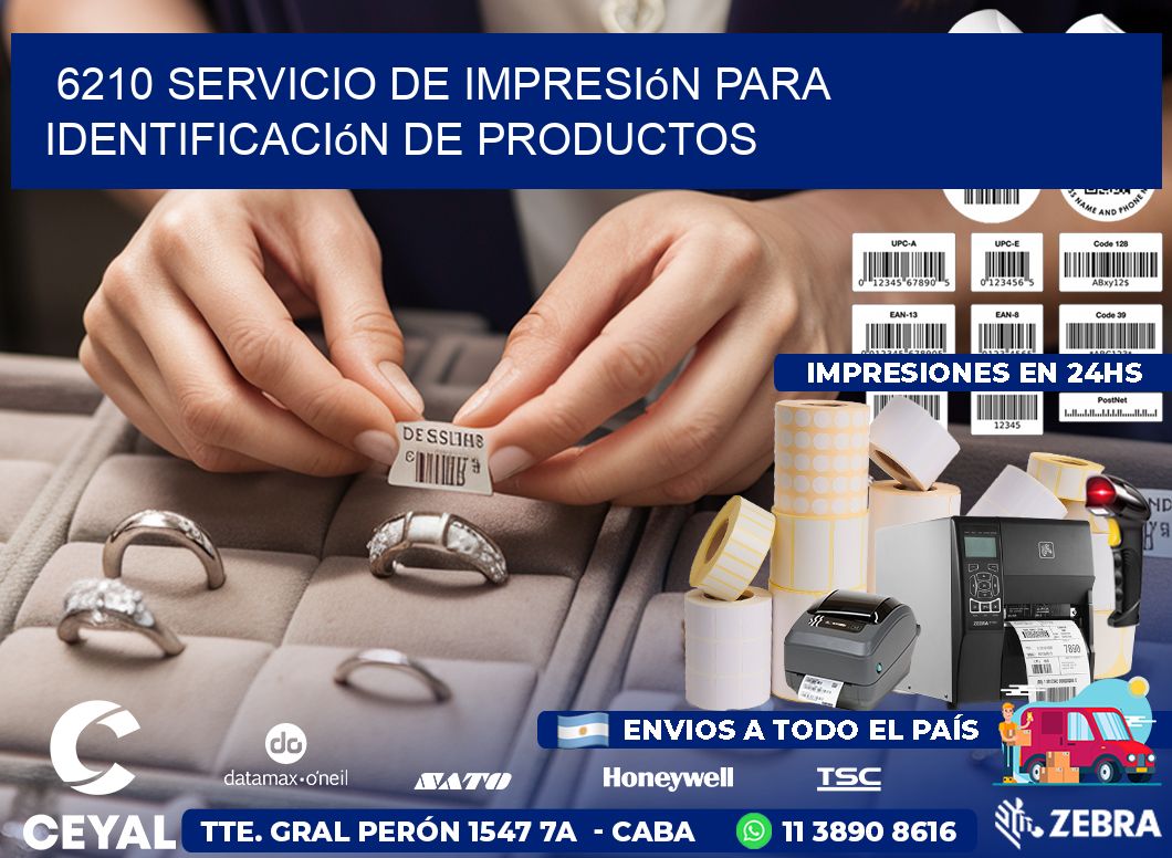 6210 Servicio de impresión para identificación de productos