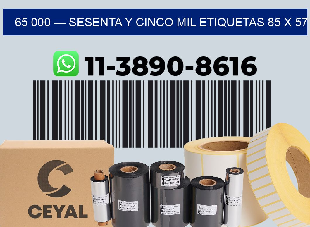 65 000 — sesenta y cinco mil etiquetas 85 x 57