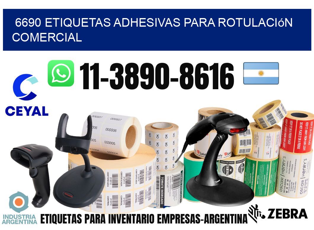6690 Etiquetas adhesivas para rotulación comercial