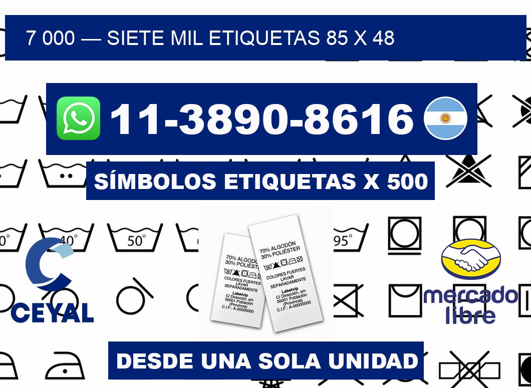7 000 — siete mil etiquetas 85 x 48