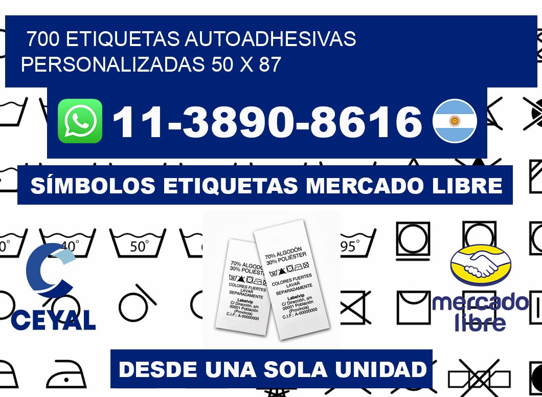 700 Etiquetas autoadhesivas personalizadas 50 x 87