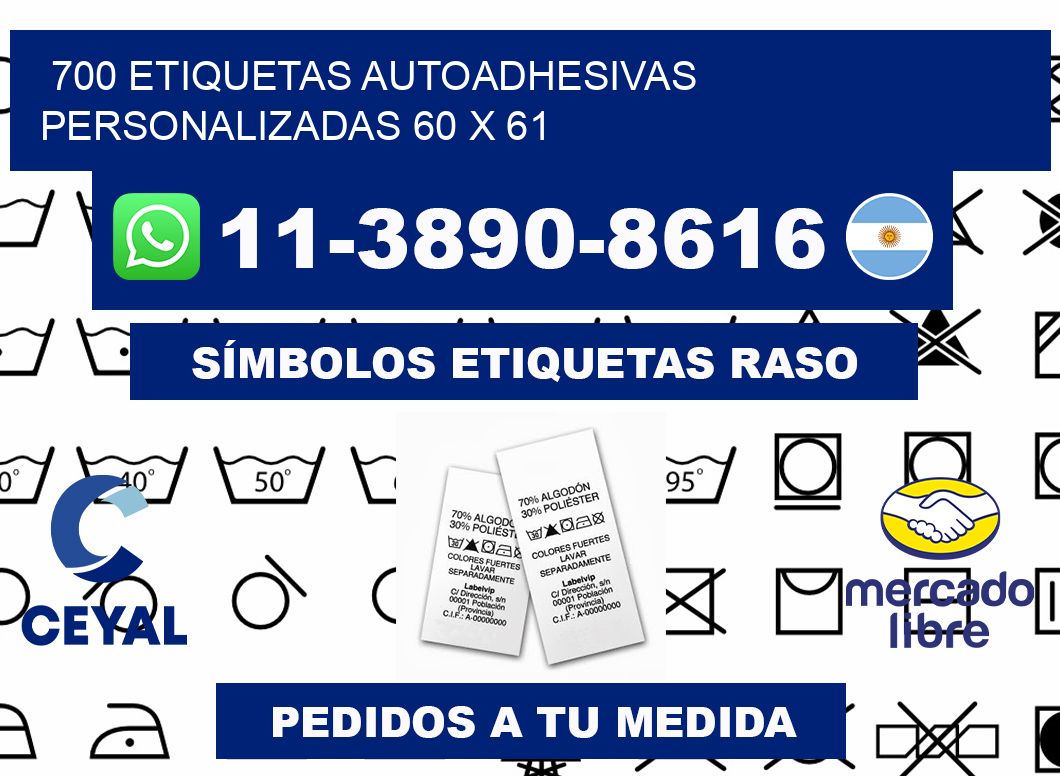 700 Etiquetas autoadhesivas personalizadas 60 x 61
