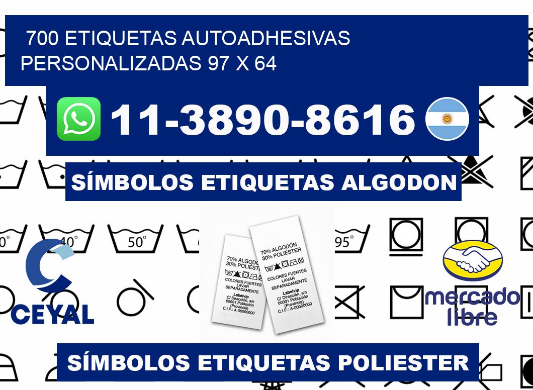 700 Etiquetas autoadhesivas personalizadas 97 x 64