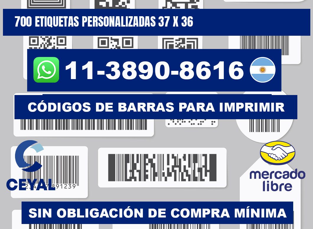 700 etiquetas personalizadas 37 x 36