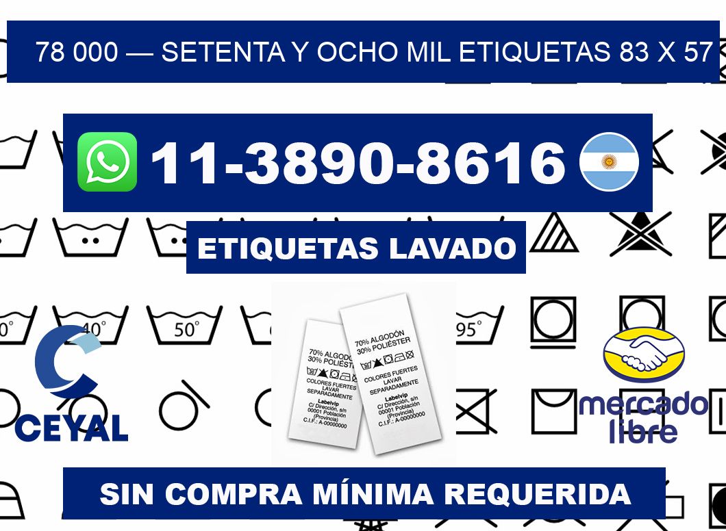 78 000 — setenta y ocho mil etiquetas 83 x 57