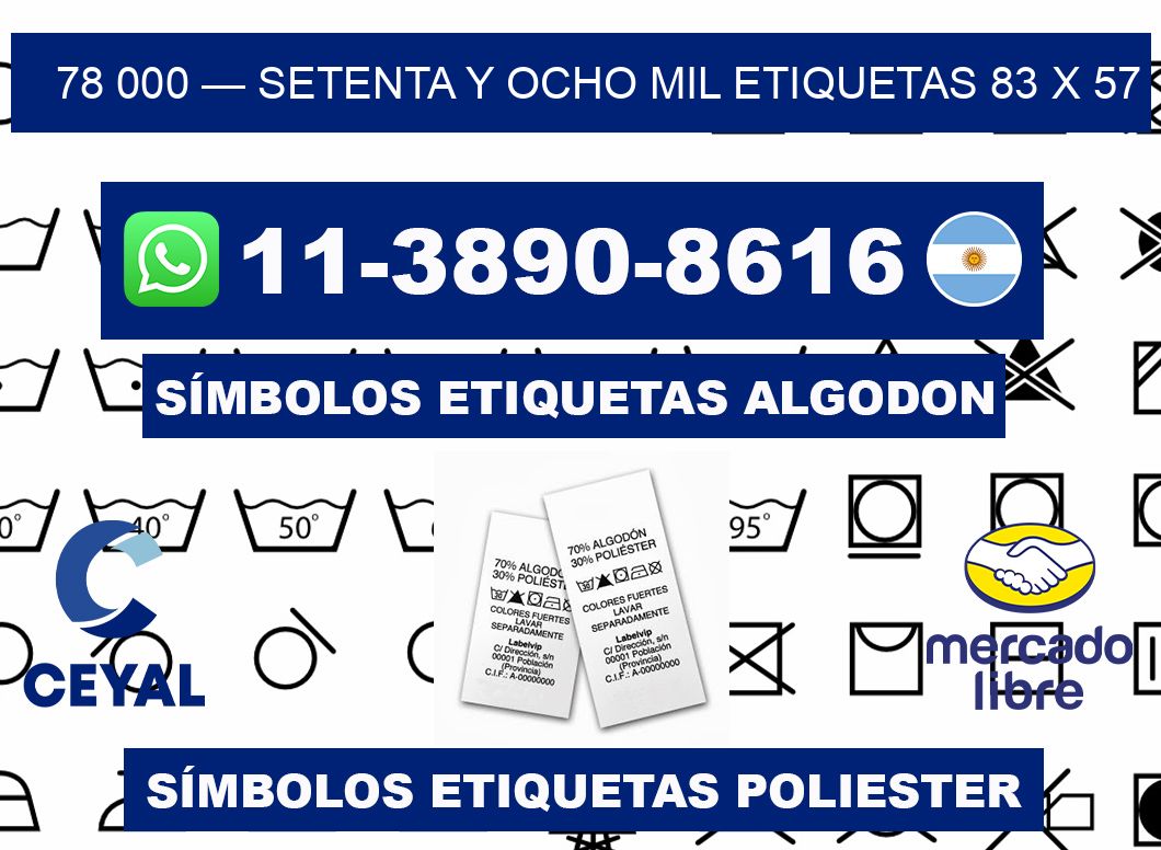 78 000 — setenta y ocho mil etiquetas 83 x 57