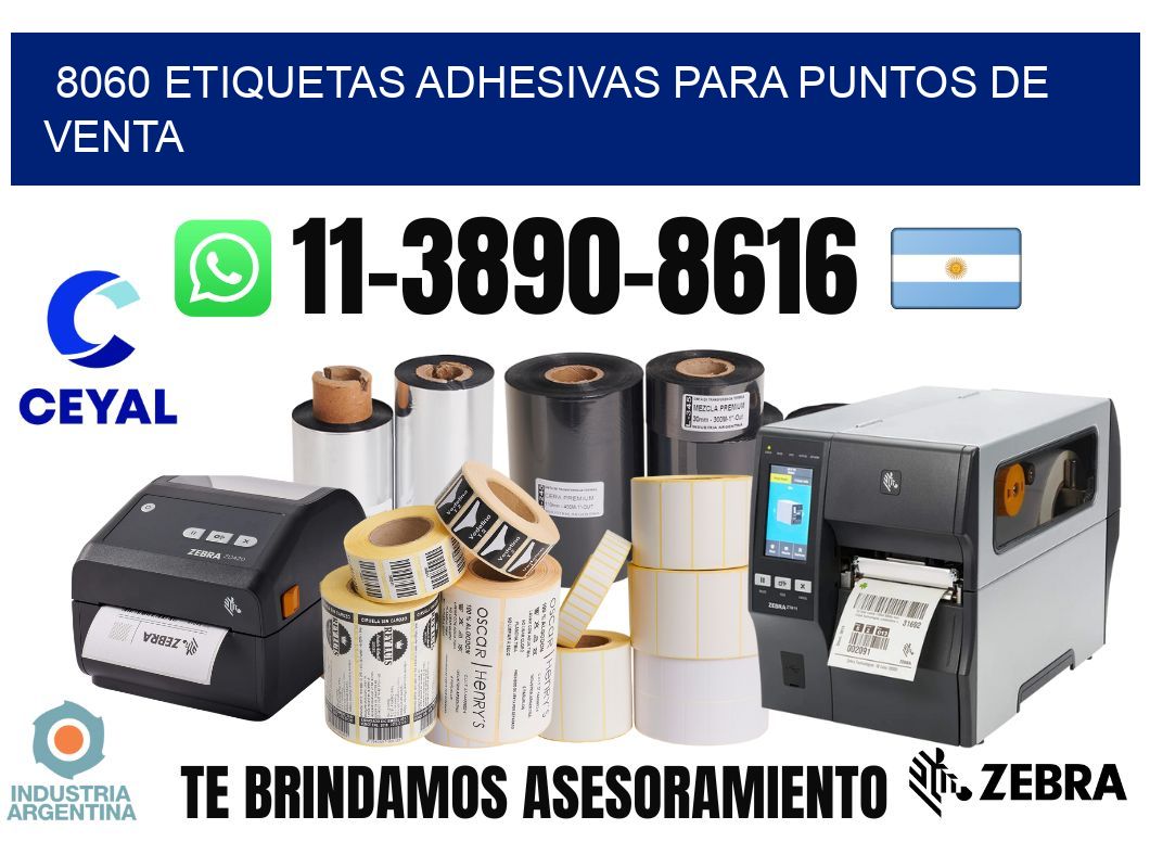 8060 Etiquetas adhesivas para puntos de venta