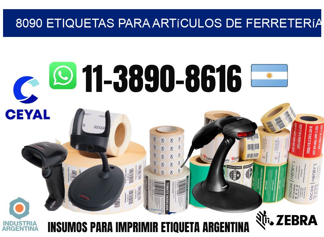 8090 Etiquetas para artículos de ferretería