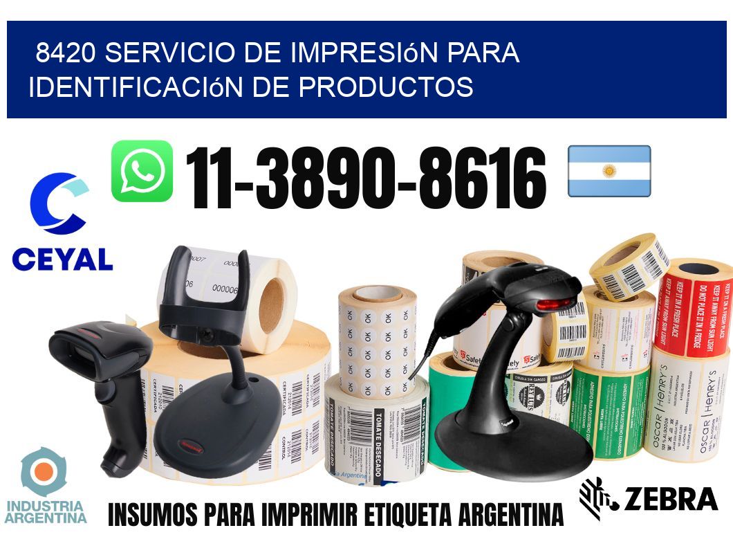 8420 Servicio de impresión para identificación de productos