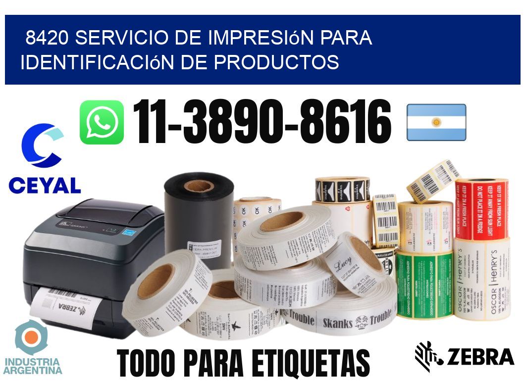 8420 Servicio de impresión para identificación de productos