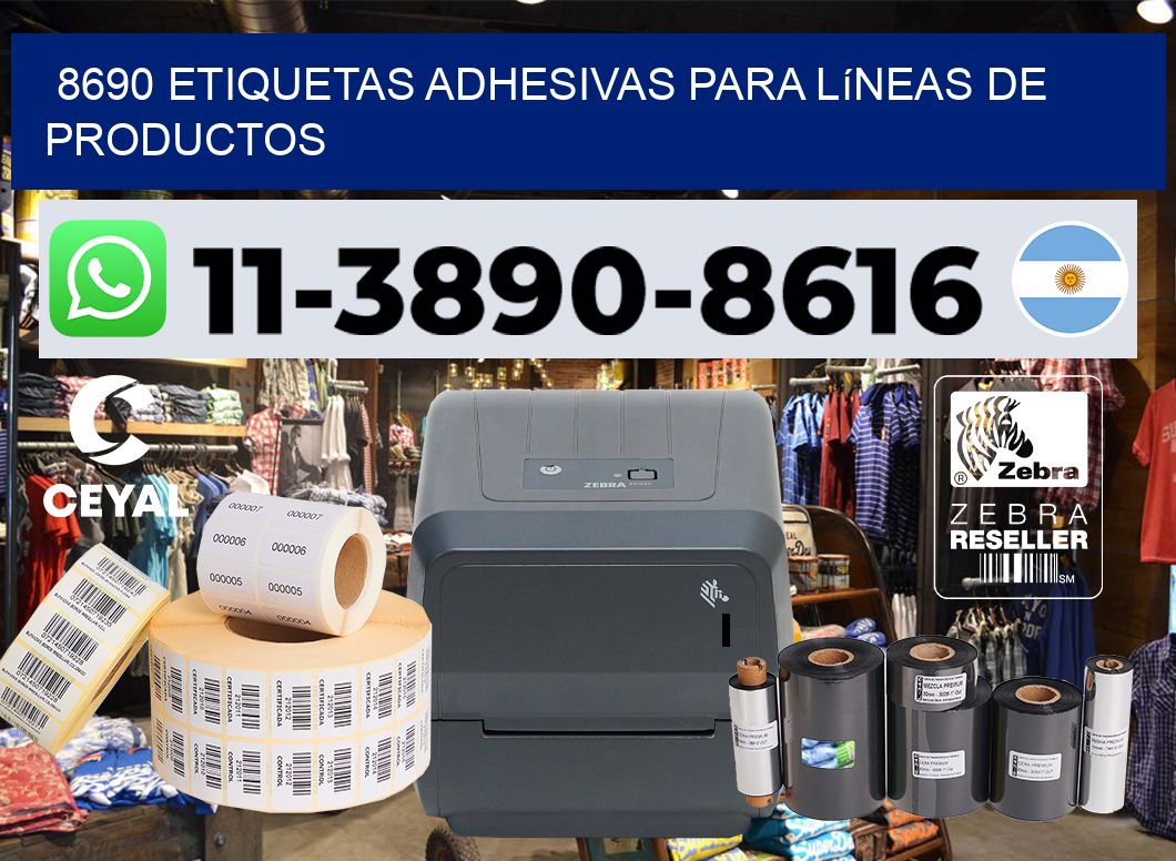 8690 Etiquetas adhesivas para líneas de productos