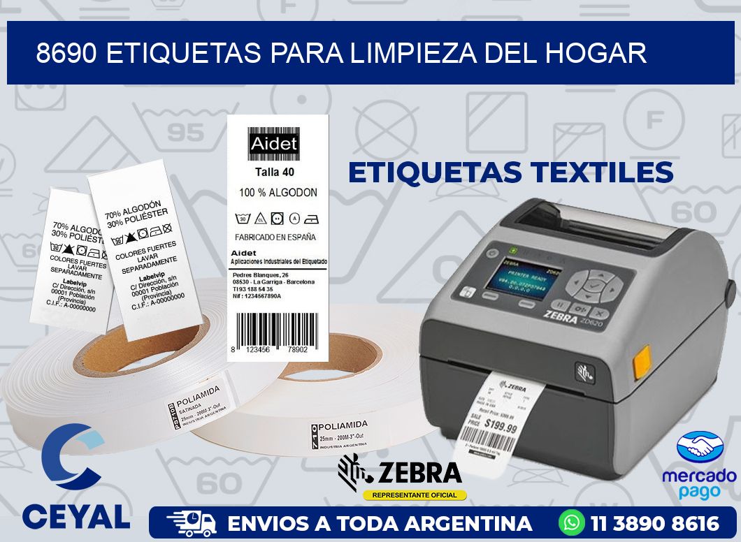 8690 Etiquetas para limpieza del hogar