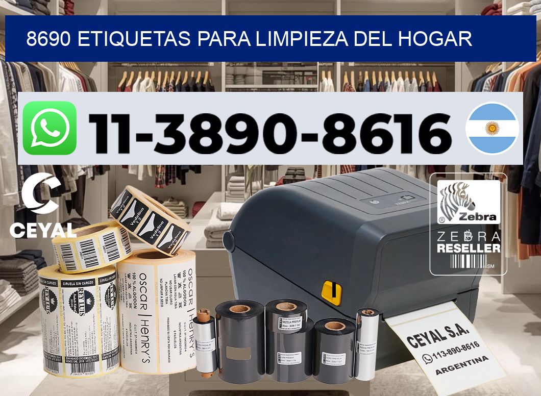 8690 Etiquetas para limpieza del hogar