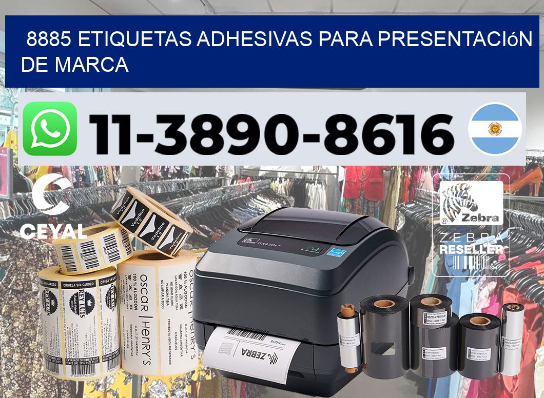 8885 Etiquetas adhesivas para presentación de marca