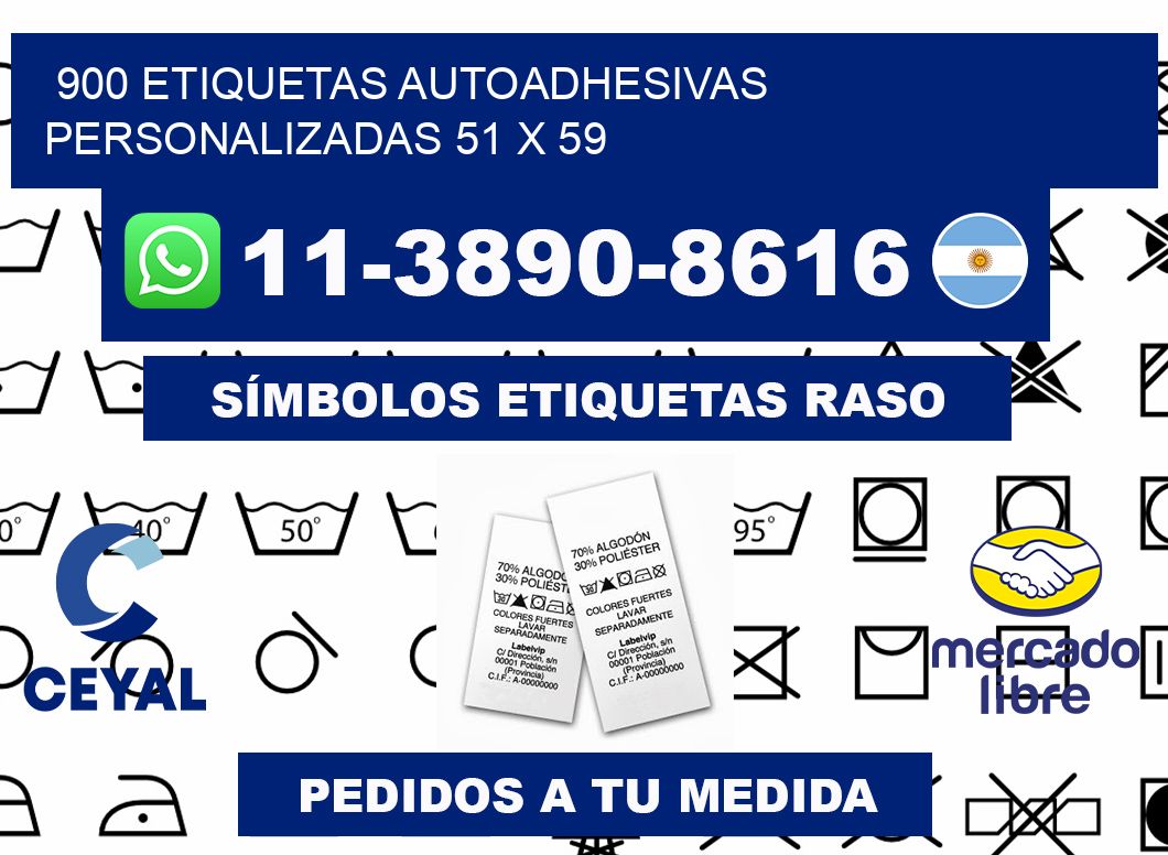 900 Etiquetas autoadhesivas personalizadas 51 x 59