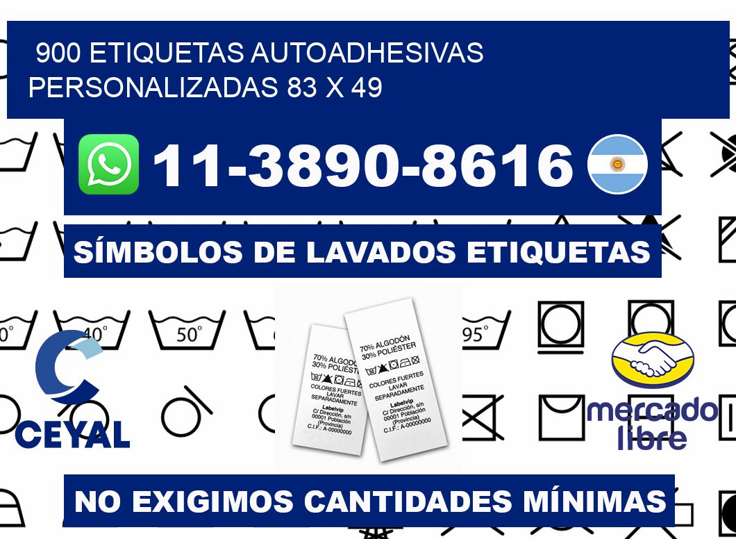 900 Etiquetas autoadhesivas personalizadas 83 x 49