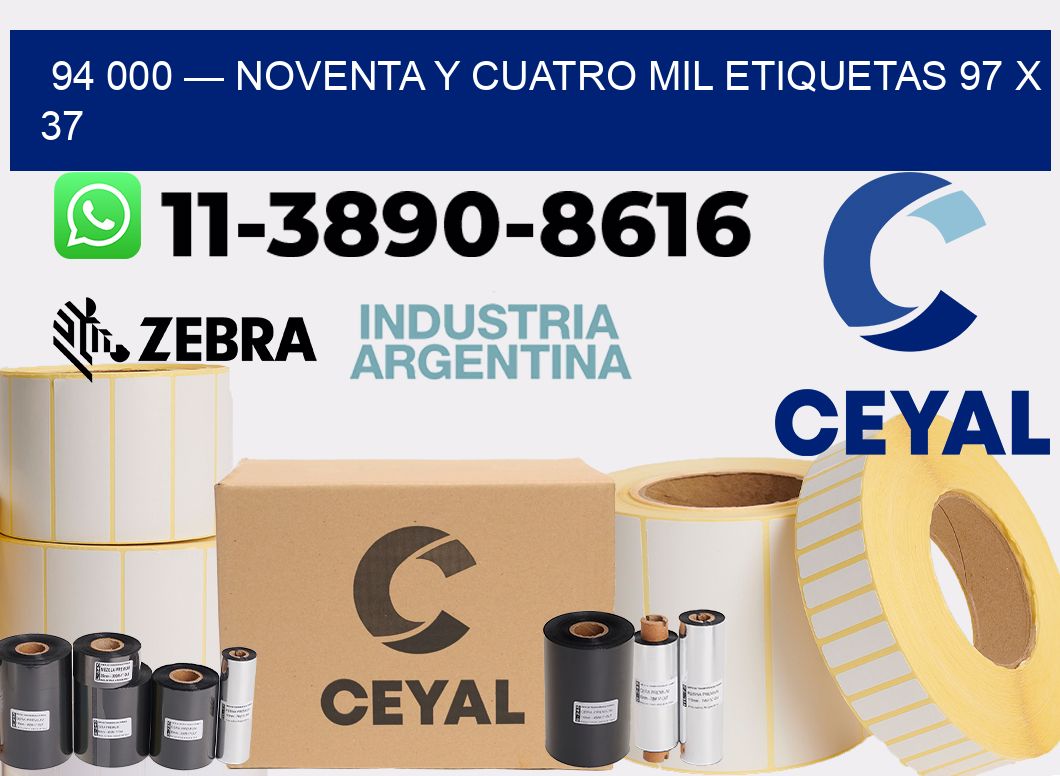 94 000 — noventa y cuatro mil etiquetas 97 x 37