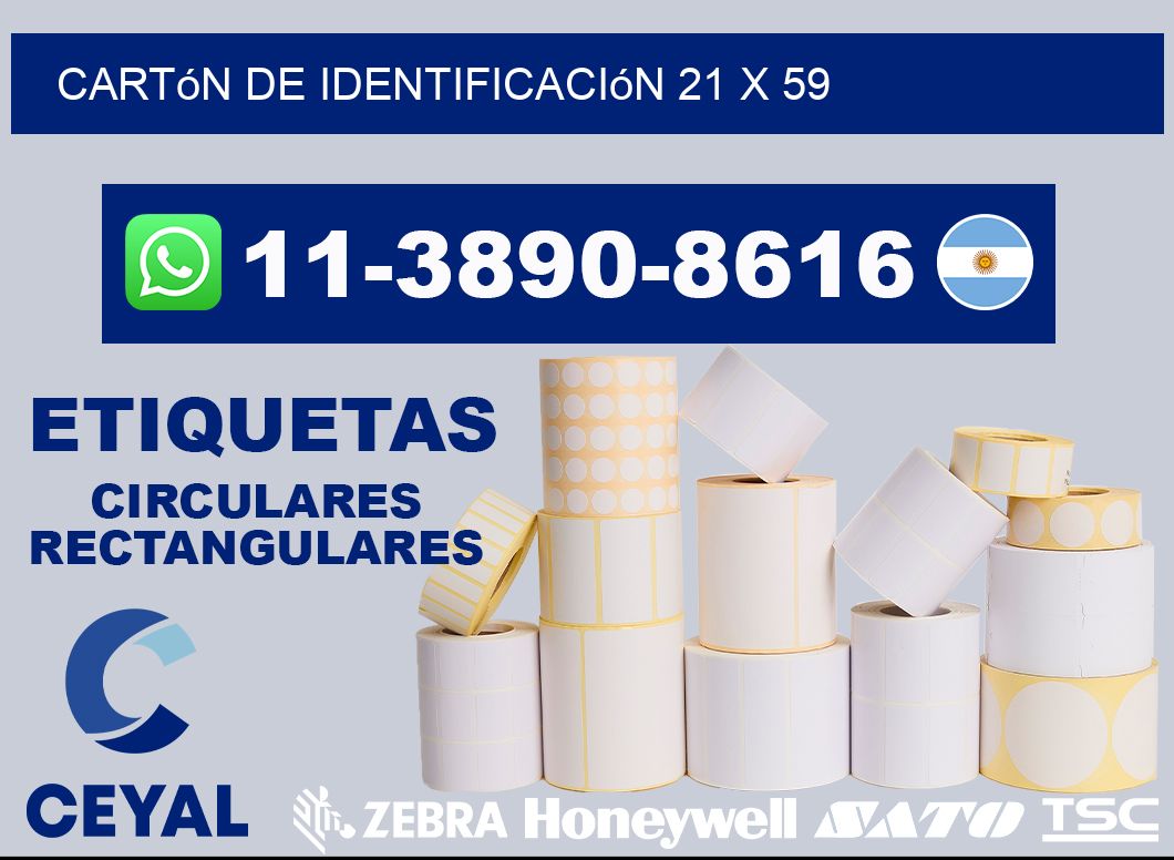 Cartón de identificación 21 x 59