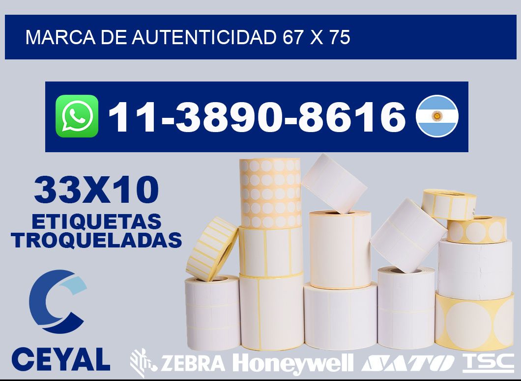 Marca de autenticidad 67 x 75