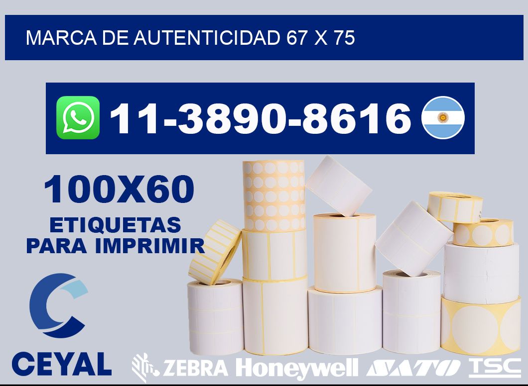 Marca de autenticidad 67 x 75
