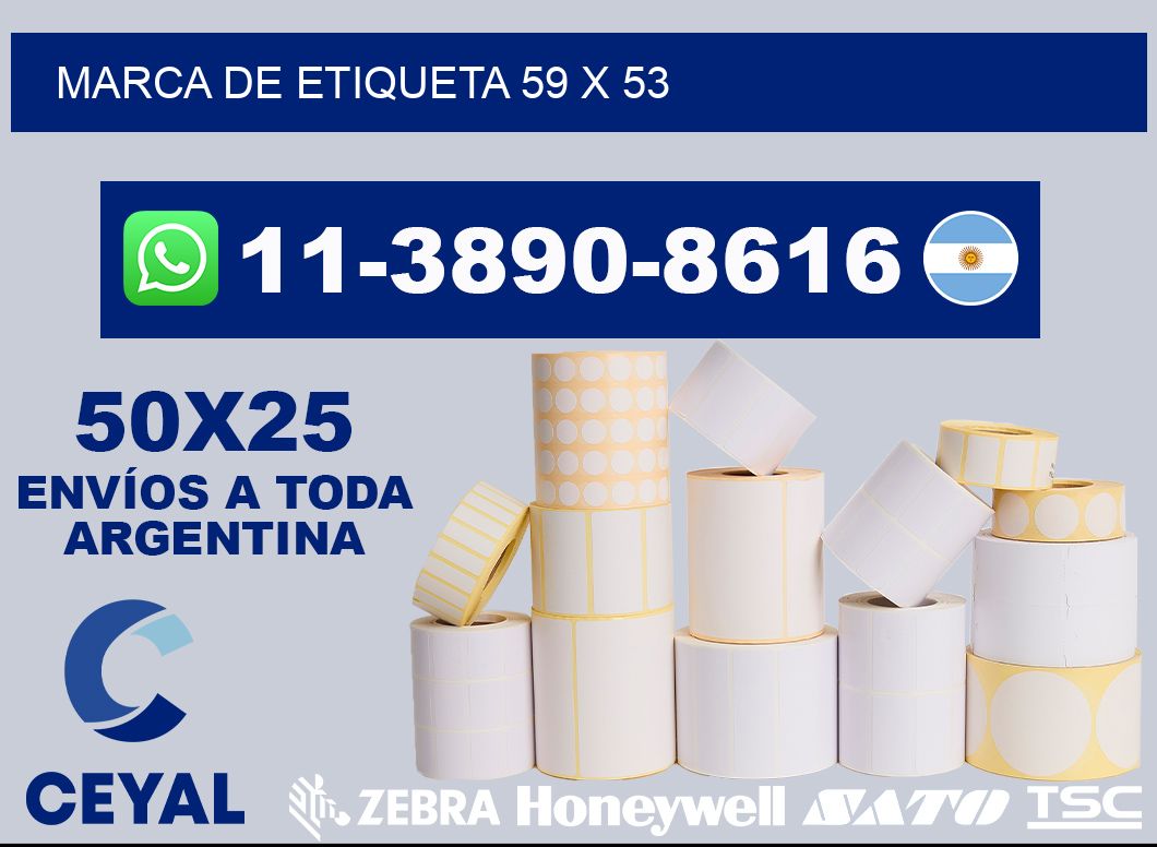 Marca de etiqueta 59 x 53