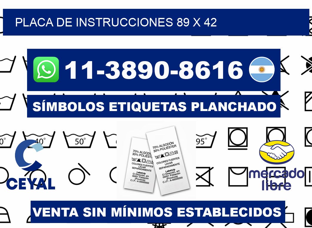 Placa de instrucciones 89 x 42