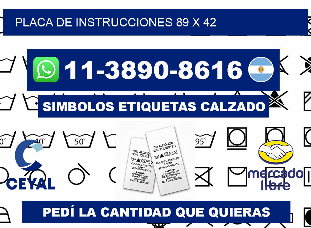 Placa de instrucciones 89 x 42