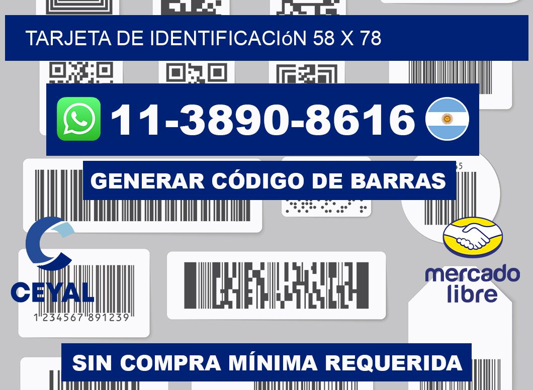 Tarjeta de identificación 58 x 78