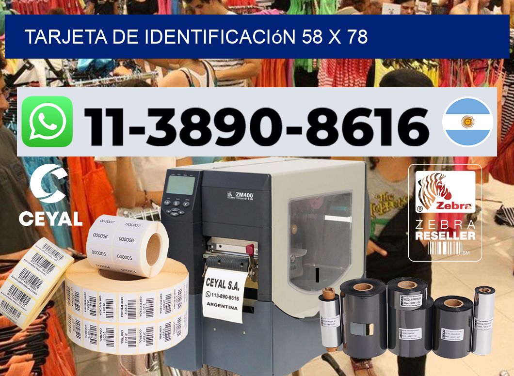 Tarjeta de identificación 58 x 78