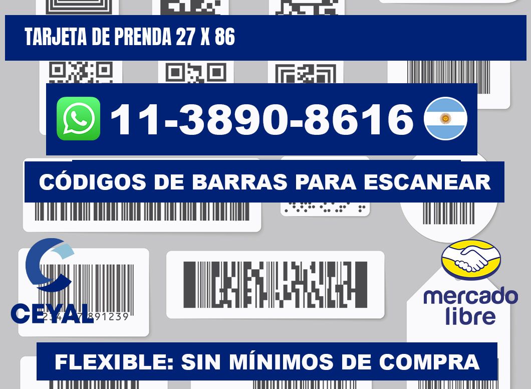 Tarjeta de prenda 27 x 86