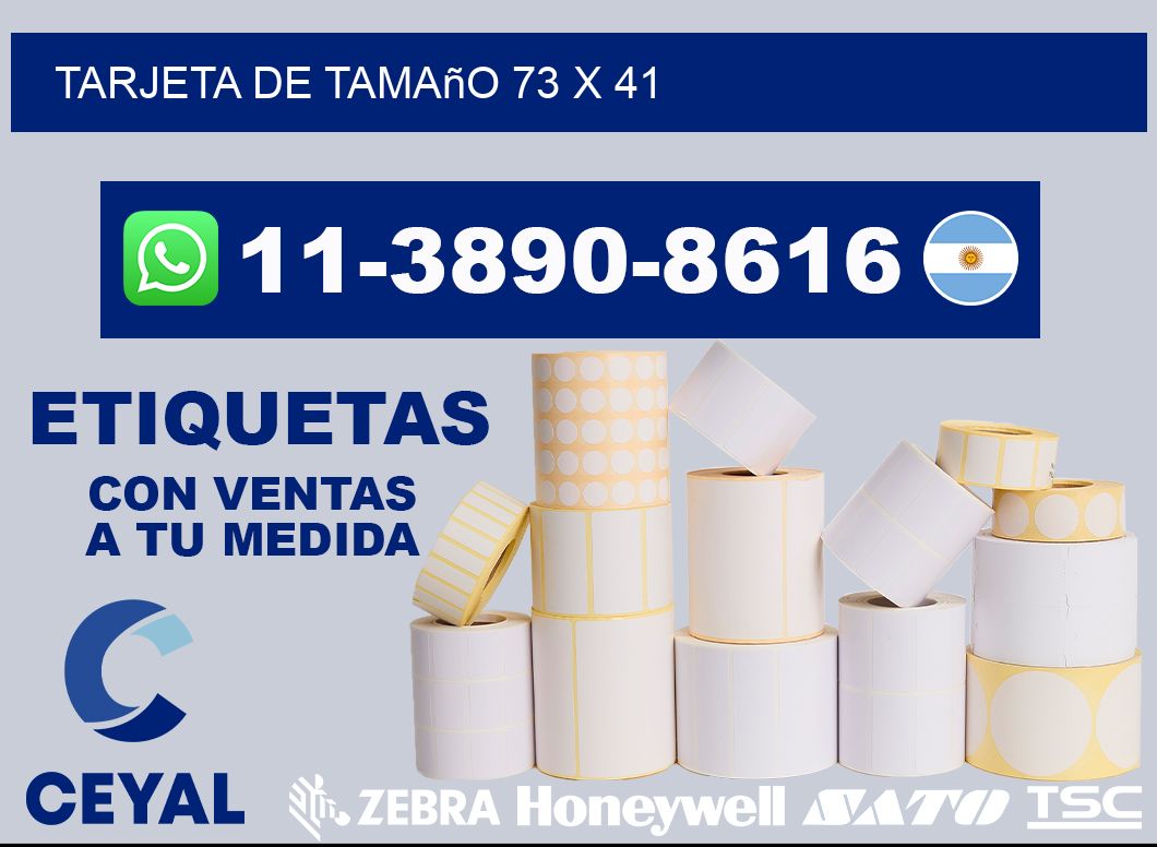 Tarjeta de tamaño 73 x 41