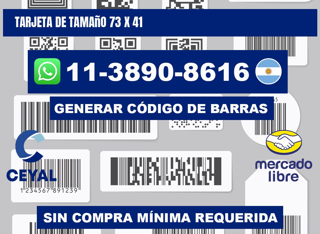 Tarjeta de tamaño 73 x 41