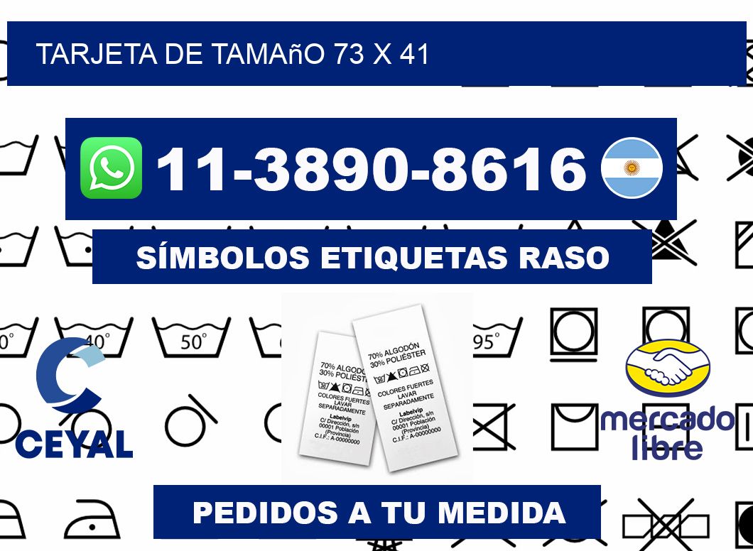 Tarjeta de tamaño 73 x 41