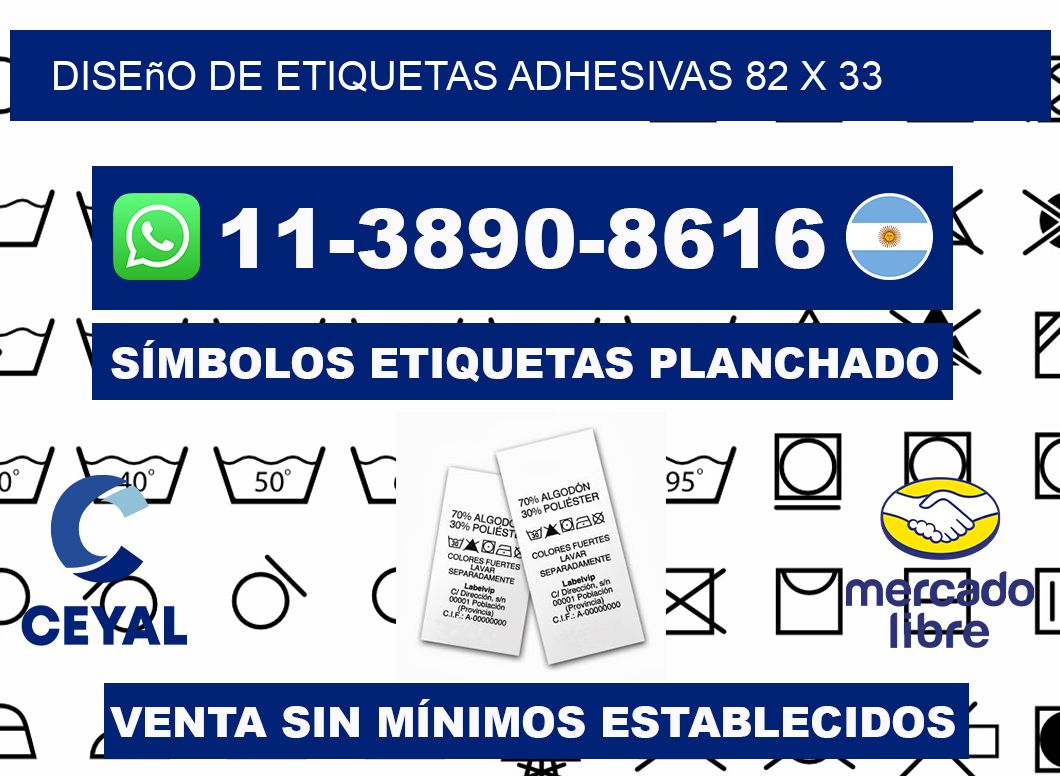 diseño de etiquetas adhesivas 82 x 33