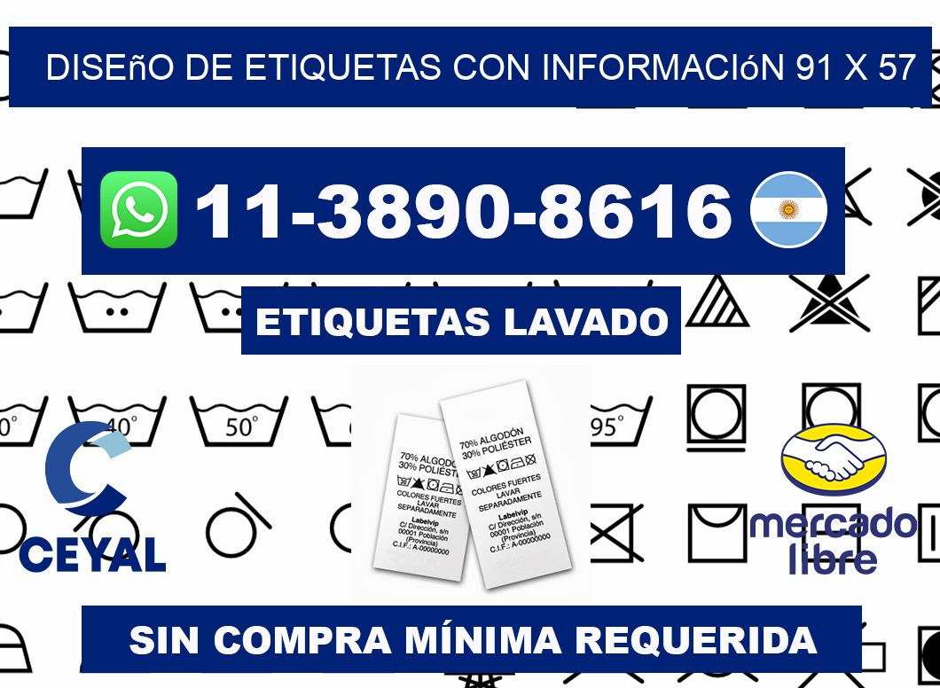 diseño de etiquetas con información 91 x 57