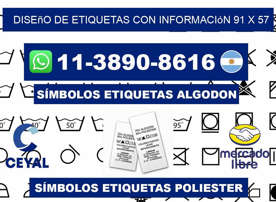 diseño de etiquetas con información 91 x 57