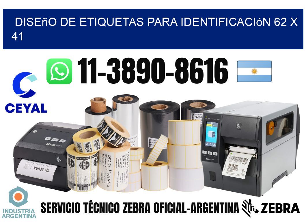 diseño de etiquetas para identificación 62 x 41