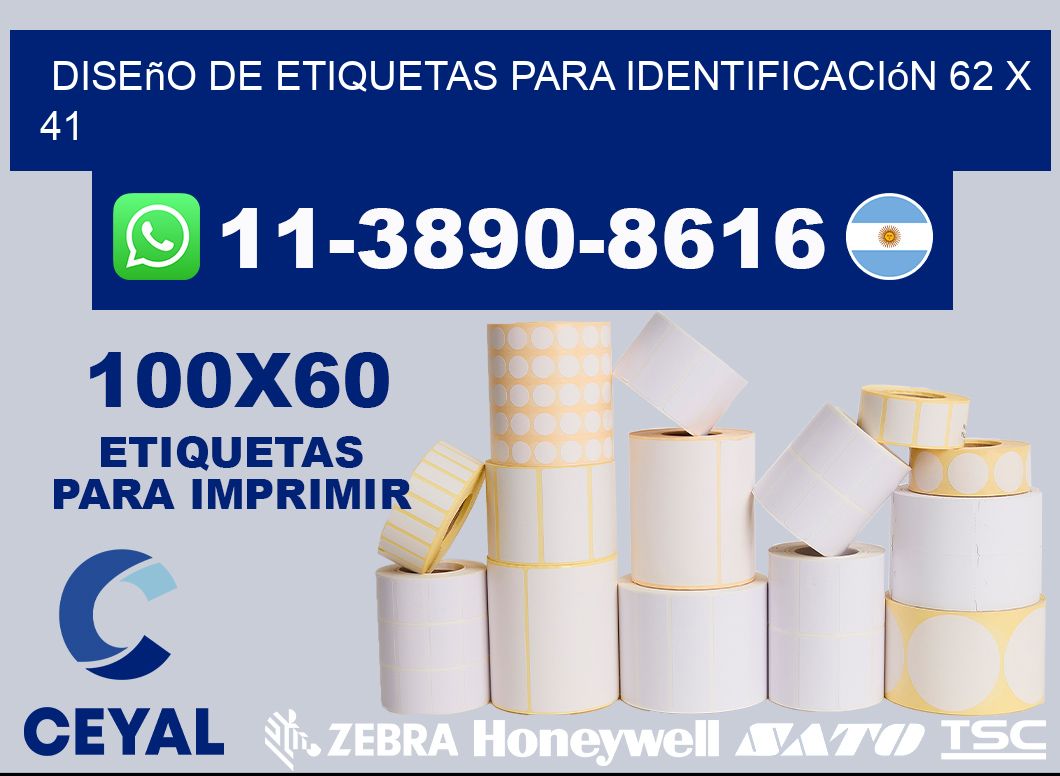 diseño de etiquetas para identificación 62 x 41