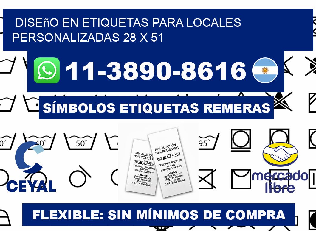 diseño en etiquetas para locales personalizadas 28 x 51