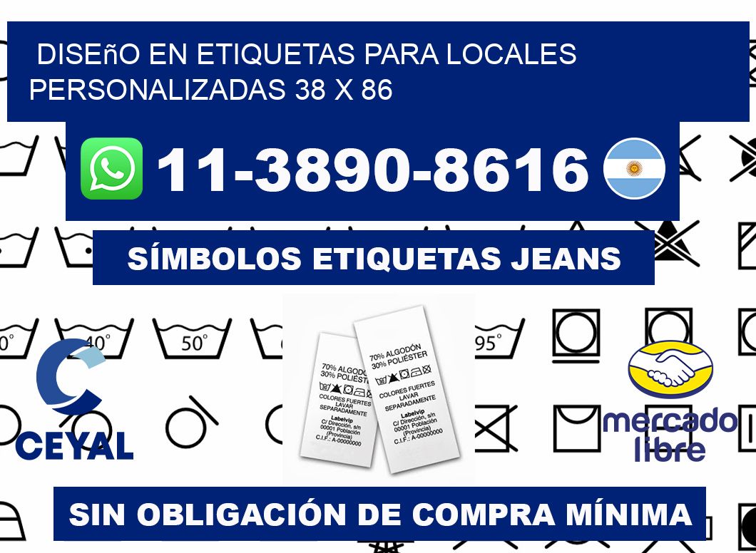 diseño en etiquetas para locales personalizadas 38 x 86