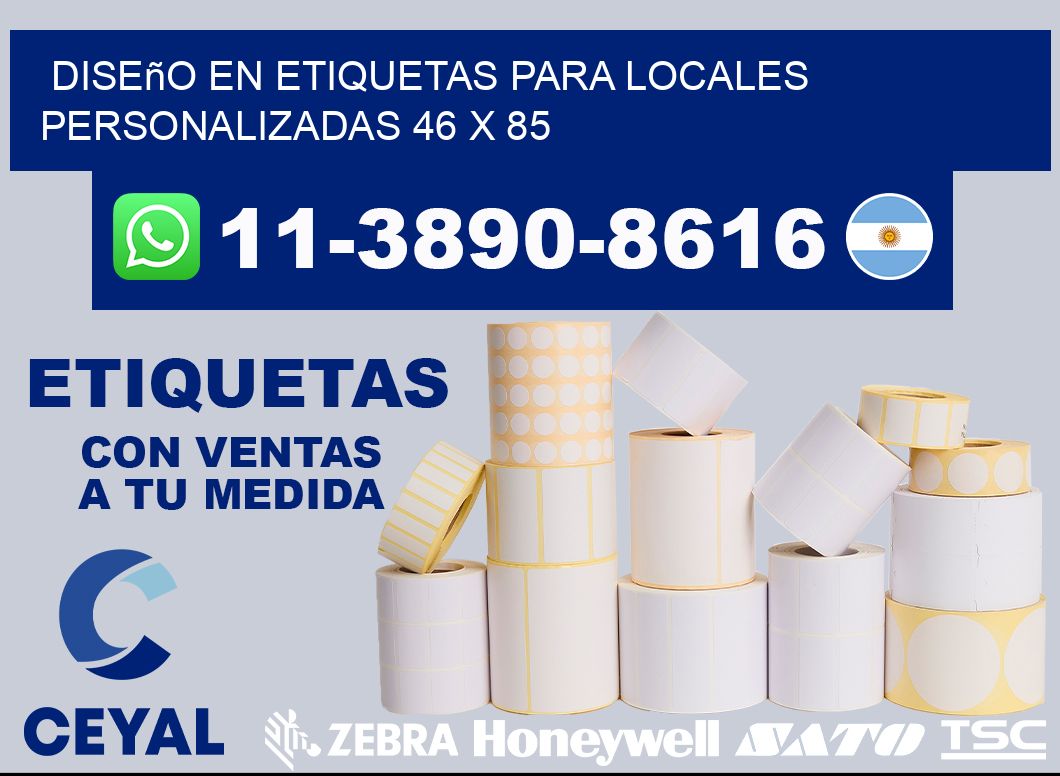 diseño en etiquetas para locales personalizadas 46 x 85