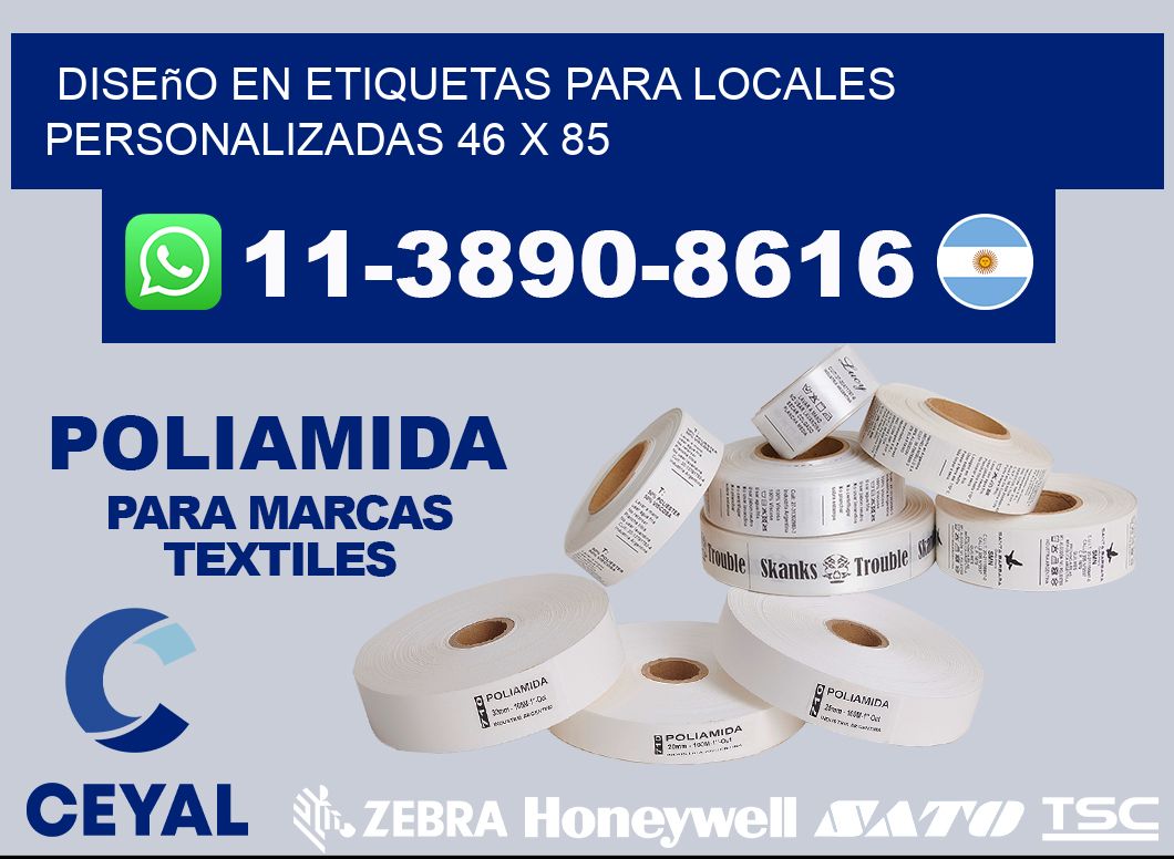 diseño en etiquetas para locales personalizadas 46 x 85