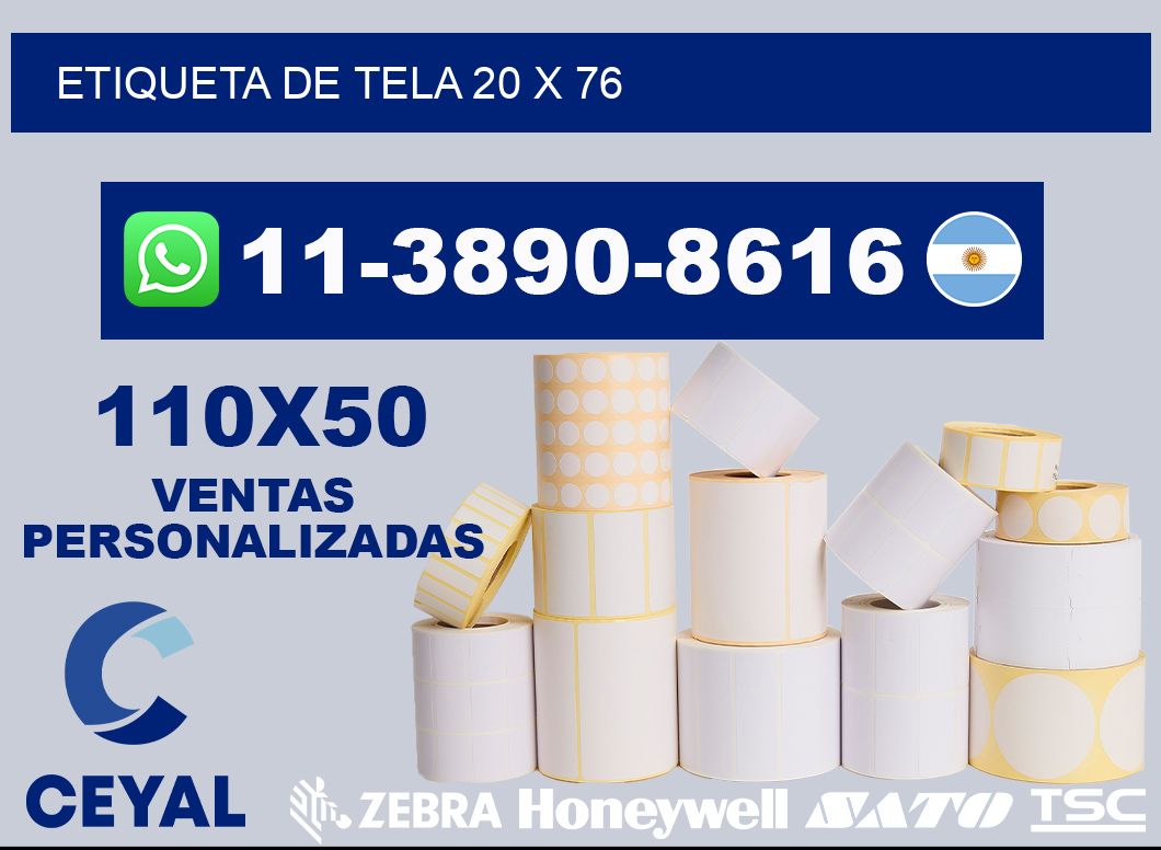 etiqueta de tela 20 x 76