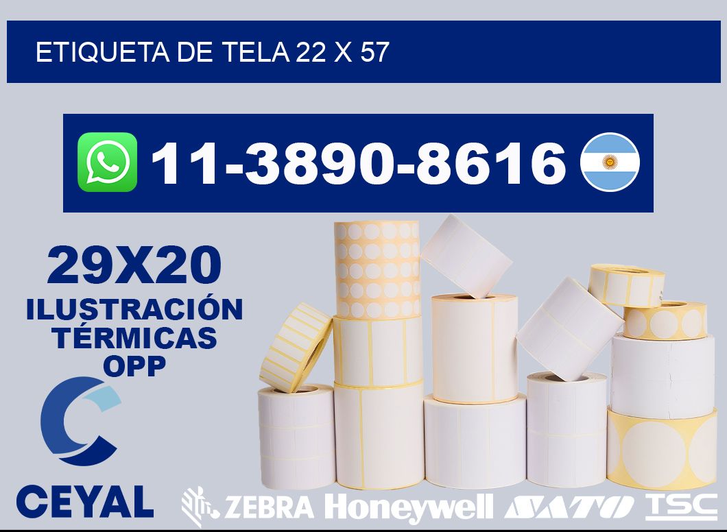 etiqueta de tela 22 x 57