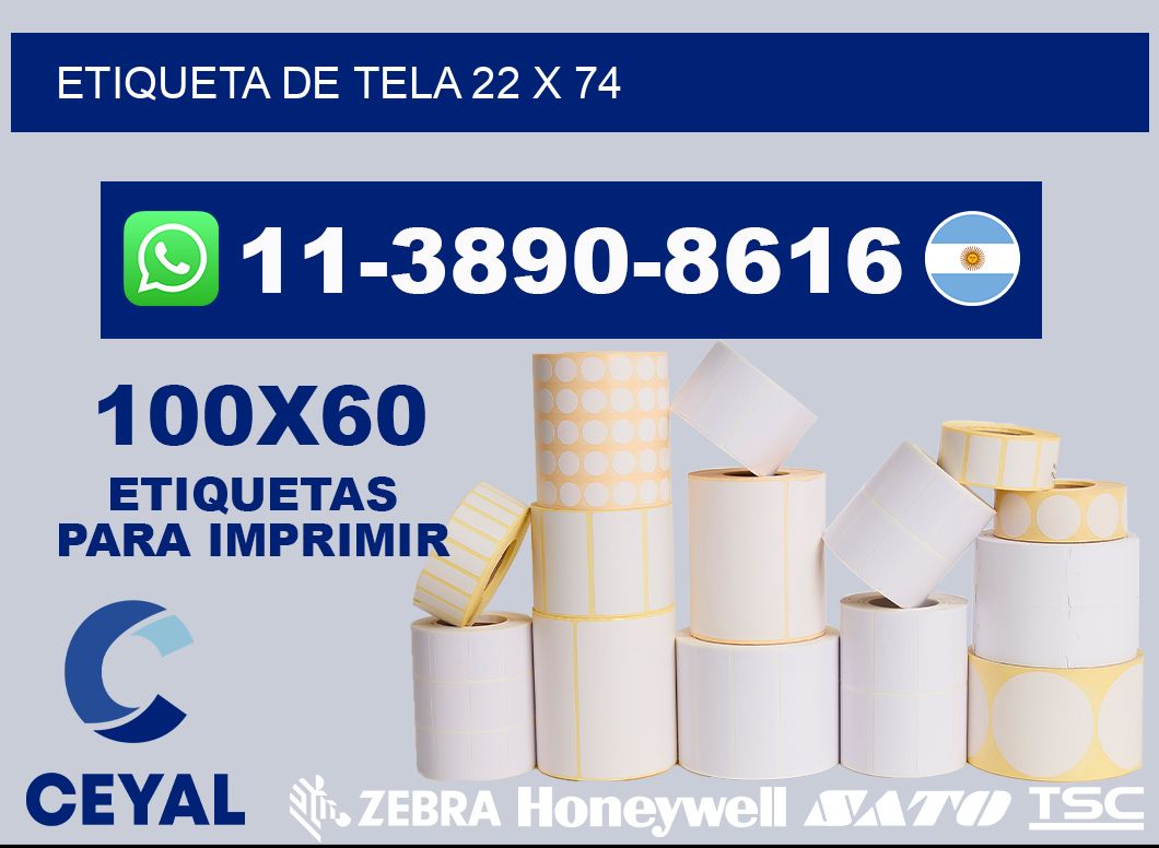 etiqueta de tela 22 x 74