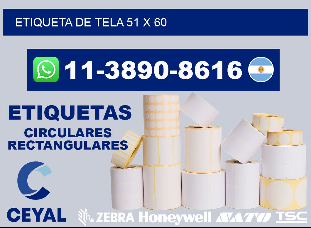 etiqueta de tela 51 x 60