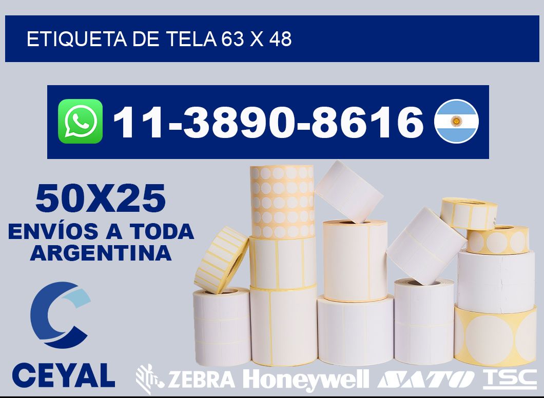 etiqueta de tela 63 x 48