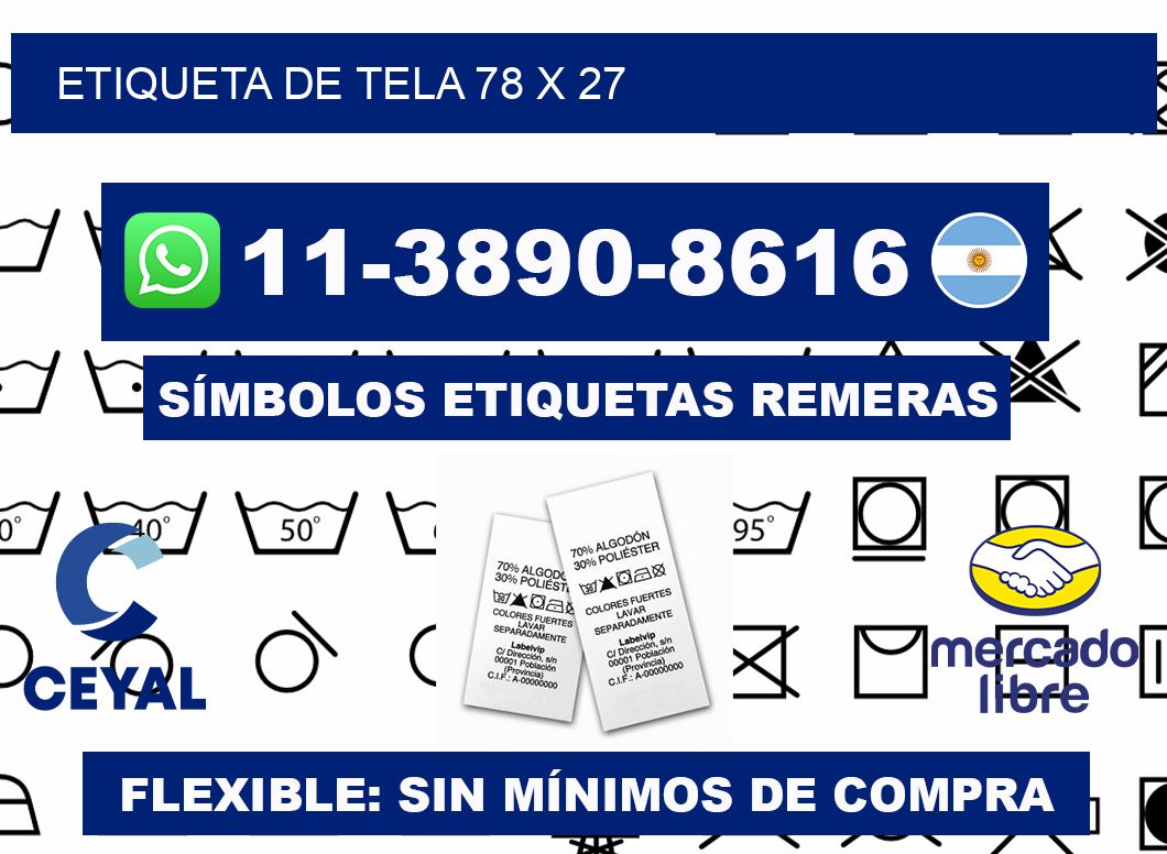 etiqueta de tela 78 x 27