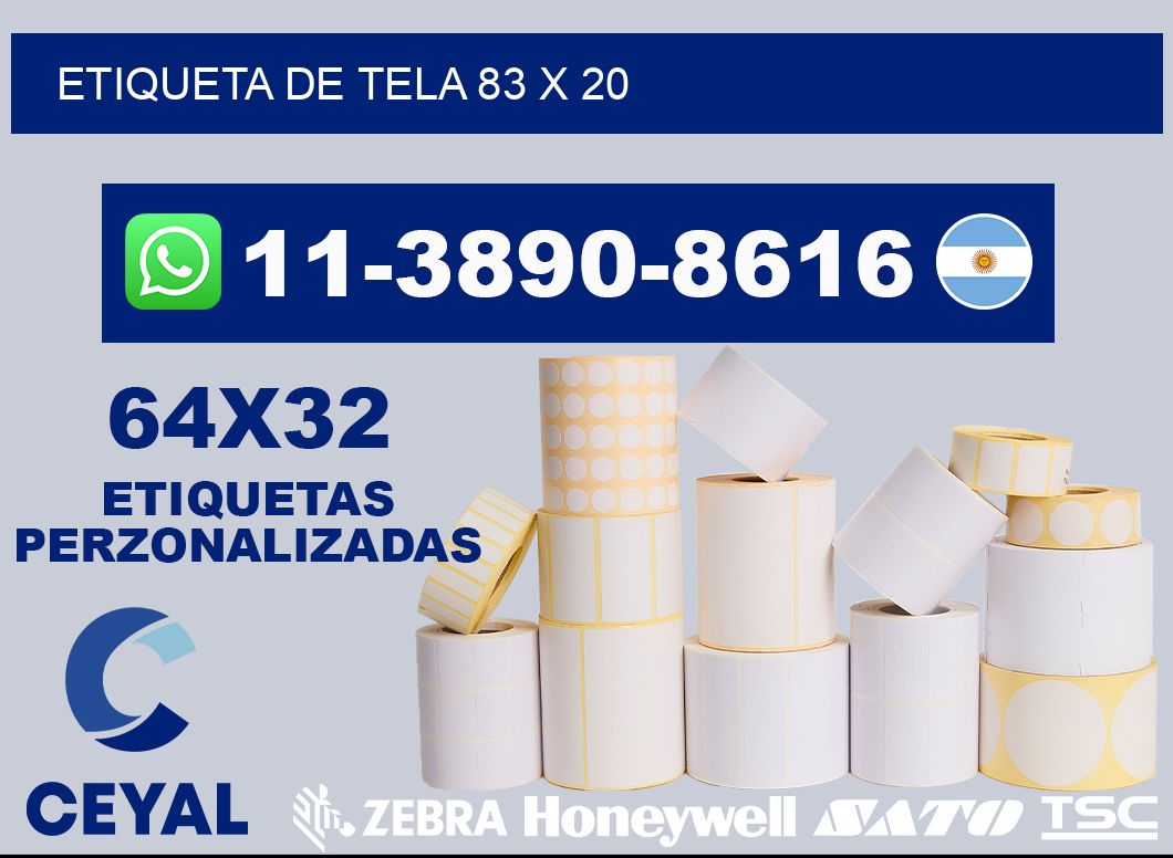 etiqueta de tela 83 x 20