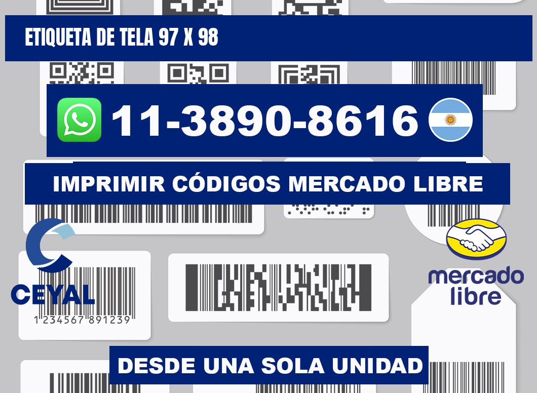 etiqueta de tela 97 x 98